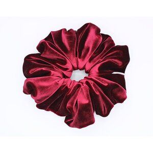 Jumbo Burgandy Red Velvet Scrunchie, velvet hair tie, handmade, ponytail holder,